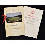 2 x Welsh Rugby Union dinner menus from 1970 and 1984 - celebrating the opening of Wales National