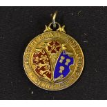 1958 Lancashire County Rugby League Senior Cup silver and enamel winners medal - engraved on back "