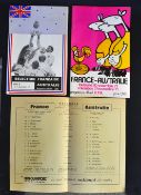 2x 1971 France v Australia rugby programmes - to incl double test match programme for the games in