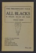 1924/25 New Zealand Rugby Tour Book titled 'The Triumphant Tour of the All Blacks in England,