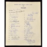 1968 British and Irish Lions rugby tour to South Africa official signed team sheet - to include 32