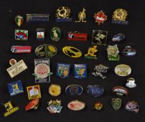 Collection of 40 various international rugby club pin and lapel badges - to include Scotland 125th