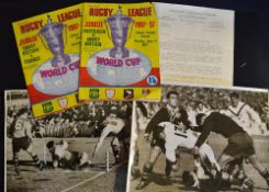 2x 1957 Rugby League World Cup programmes to incl Gt Britain (23) v France (5) and Australia (31)