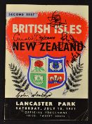 Scarce 1971 British Lions (12) v New Zealand (22) signed rugby programme - 24pp issue signed to