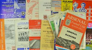 Interesting collection of friendly match football programmes 1950s onwards to include 1951 Arsenal v