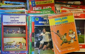 Selection of England international home programmes from 1960s onwards with a good content of