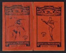 Pre-war football programmes to include 1937/1938 Arsenal v Wolverhampton Wanderers, 1938/1939