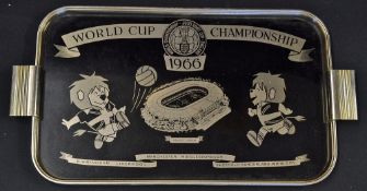 1966 World Cup Tray by Woodnet the official issue has Wembley Stadium and World Cup Willie in the