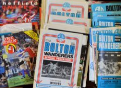 Mixed selection of football programmes 1970s content including Bolton Wanderers, Bristol City,