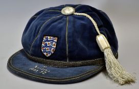 1952 England international cap v Austria, awarded to Billy Wright, donated to the museum by his