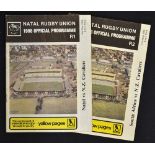 2x 1986 South African v New Zealand Cavaliers rugby programmes - to incl v Natal on 13th May and v