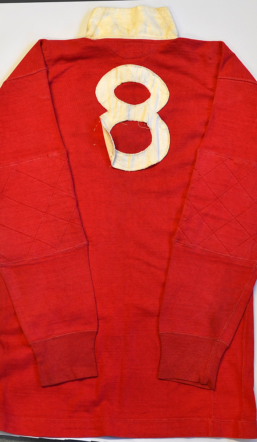 Rare 1955 British Lions Rugby Shirt - No. 8 issued to R.E.G Jeeps with embroidered Lions crest, long - Image 2 of 2