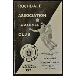 1967/1968 Lancashire Cup Rochdale v Manchester United at Spotland dated 31 October 1967. Good.