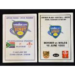 2x 1998 Wales rugby tour to South Africa extensively signed rugby programmes - to incl vs Emerging