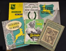 Collection of 1956 South Africa Springboks rugby tour of New Zealand programmes and brochures -