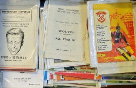 Collection of testimonial/friendly match programmes, varied content of clubs and fixtures, worth