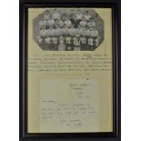 1960/1961 Tottenham Hotspur double winning team autographed picture framed and glazed, together with