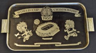 1966 World Cup Tray by Woodnet the official issue has Wembley Stadium and World Cup Willie in the