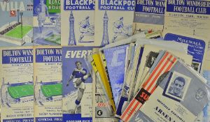 Selection of Arsenal away football programmes to include Aston Villa 1961/1962, Blackburn Rovers