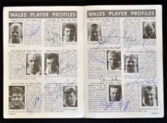 1996 Western Australia v Wales signed rugby programme - played at the wacko ground Perth on