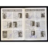 1996 Western Australia v Wales signed rugby programme - played at the wacko ground Perth on