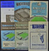 Manchester City v Manchester United match programmes 1948/1949, 1949/1950 (souvenir), 1955/1956.