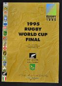 1995 Rugby World Cup final programme - New Zealand (12) v South Africa (15) and unforgettable