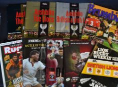 Collection of British Lions programmes from 1977 onwards to incl v New Zealand Juniors' 77, 3x v