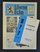 1967/1968 ICFC Malmo v Liverpool (19 September), TSV Munich 1860 v Liverpool (14 November) 'Lowen