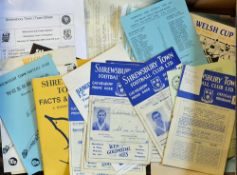 Collection of Shrewsbury Town 1960s Onwards Football Programmes predominantly homes, but also