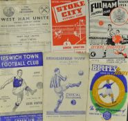 Leeds United away football programmes to include 1951/1952 Birmingham City 1952/1953 Huddersfield