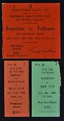 1947/8 Everton v Wolverhampton Wanderers FA Cup Football Match Ticket Stub 4th round replay together