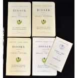 4x Scottish Rugby Union Five Nations dinner menus from the 1950/60's to incl v Wales '59 and '63 c/w