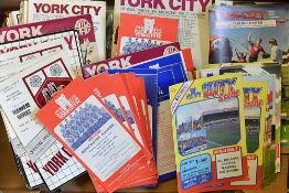 York City football programme collection from 1970s and 1980s to include the mini versions produced