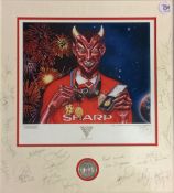 Limited edition lithograph 'abracadabra' Manchester United treble winners 1998/1999 fully signed