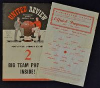 1951/1952 Manchester United v Manchester City football programme friendly match dated 23 February