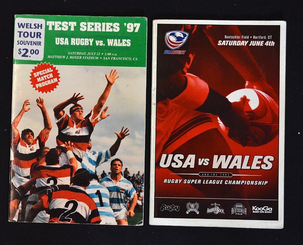 2x USA Rugby v Wales signed rugby test match programmes - to include' 97 played at San Francisco and - Image 2 of 3