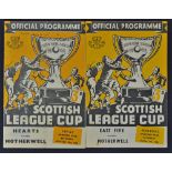 1954/55 Scottish League Cup Motherwell v East Fife football programme together with Hearts v