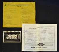 1959 Great Britain v Australia signed programme and team sheet to incl Australian Touring Team sheet