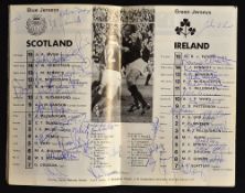 1979 Scotland v Ireland profusely signed rugby programme - signed in ink by both teams to incl