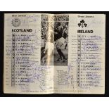 1979 Scotland v Ireland profusely signed rugby programme - signed in ink by both teams to incl