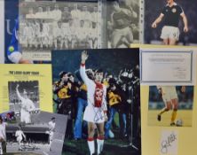Selection of autographed items to include Leeds United 1963/1964 signed team magazine photo, Billy
