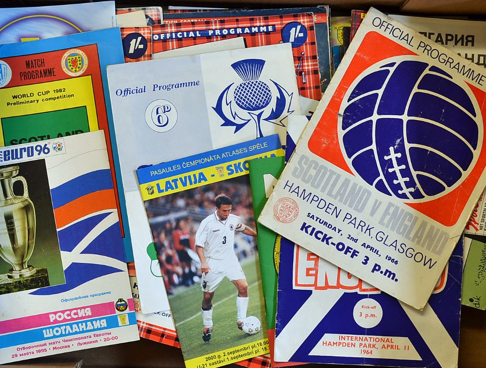 Collection of Scotland International Football Programmes from 1960s Onwards home and away mix,