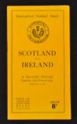 1949 Scotland v Ireland rugby programme-played at Murrayfield on Saturday 26 February near mint