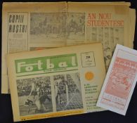 1966/1967 Petrolul Ploesti v Liverpool European Cup programme c/w 'Fotbal' newspaper dated 13