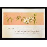 Rare 1964 Scottish rugby tour to British Columbia dinner menu - held at Bayshore Inn Vancouver on