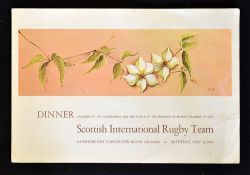 Rare 1964 Scottish rugby tour to British Columbia dinner menu - held at Bayshore Inn Vancouver on