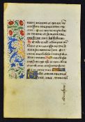Book of Hours - c.1460 France a leaf from the Book of Hours finely decorated and hand scripted in