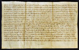 Ashford, Kent - 1320 Deed of Gift - in Latin, between William of Lynne and his daughter, in