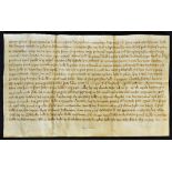 Ashford, Kent - 1320 Deed of Gift - in Latin, between William of Lynne and his daughter, in